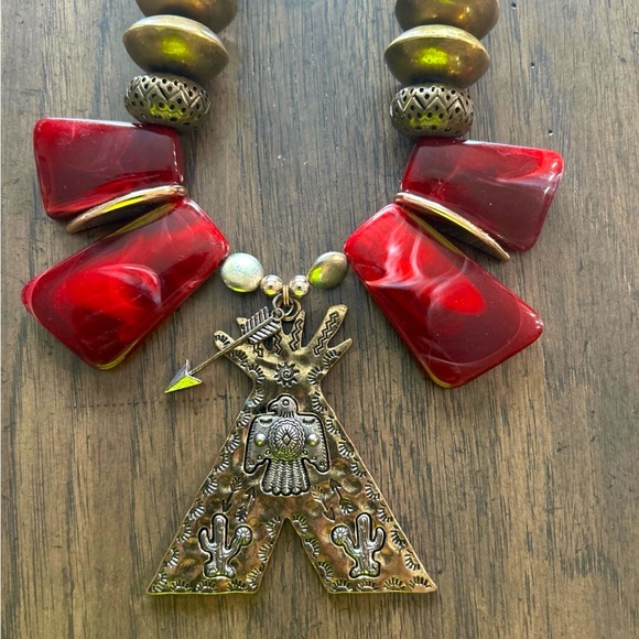 Tribal TeePee Statement Necklace - Picture 3 of 7